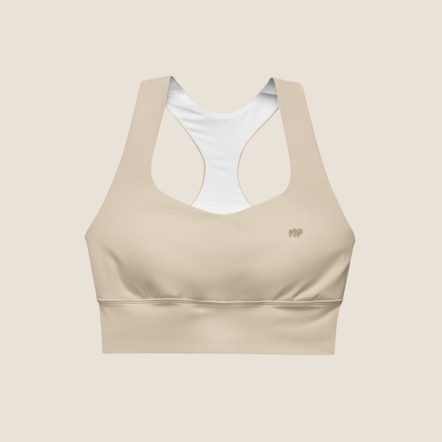 CALM MOVE Top in desert beige, minimal sustainable activewear by Miss Piggy – Soulwear.