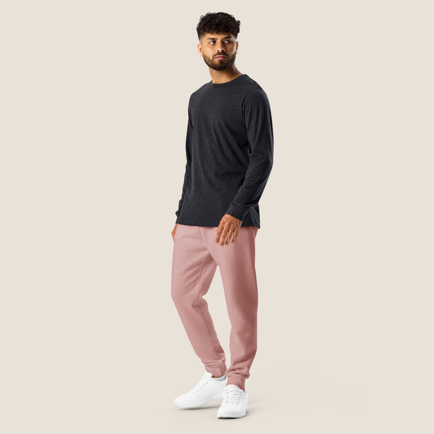 recycled men jogger in rose tan