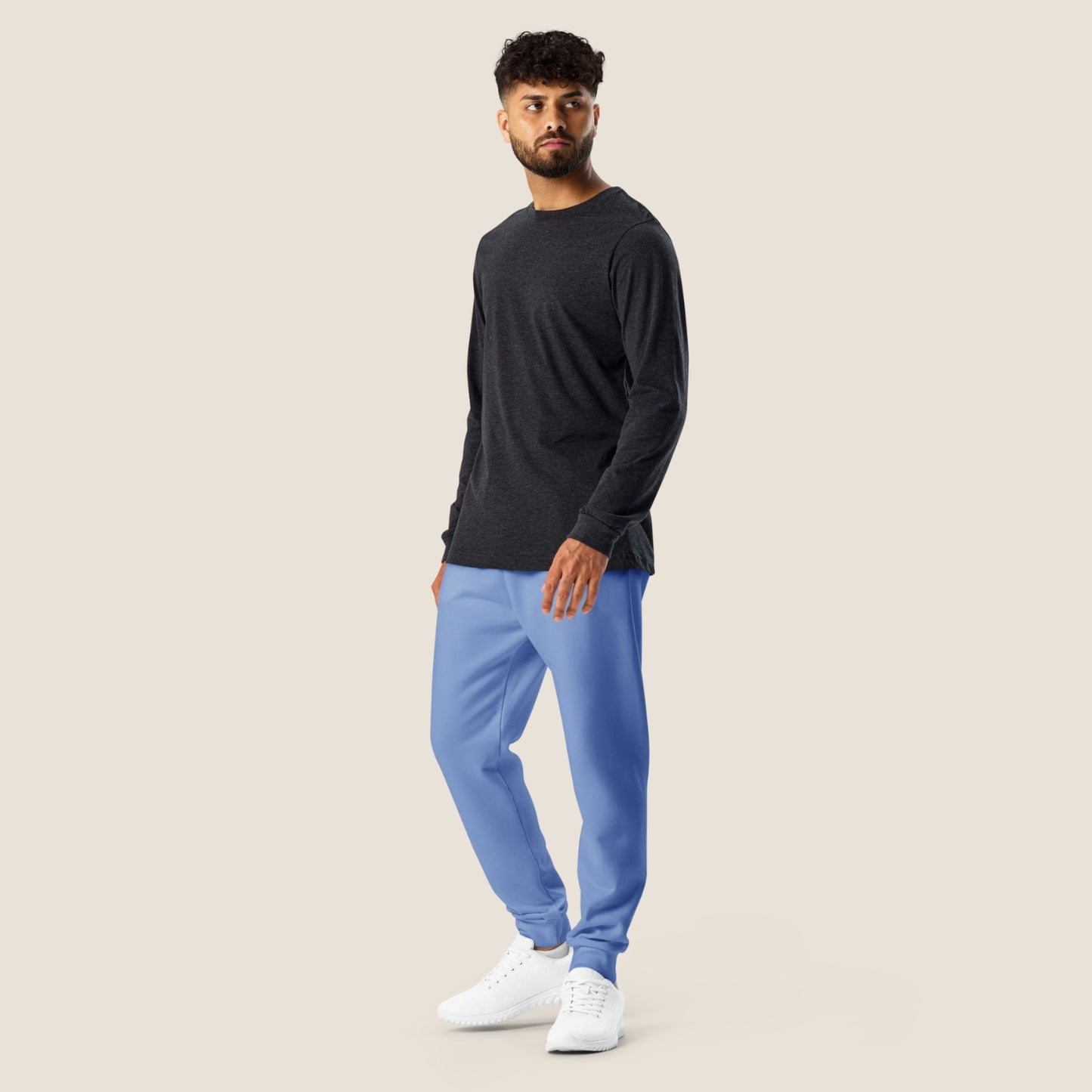 recycled men jogger in cornflower blue