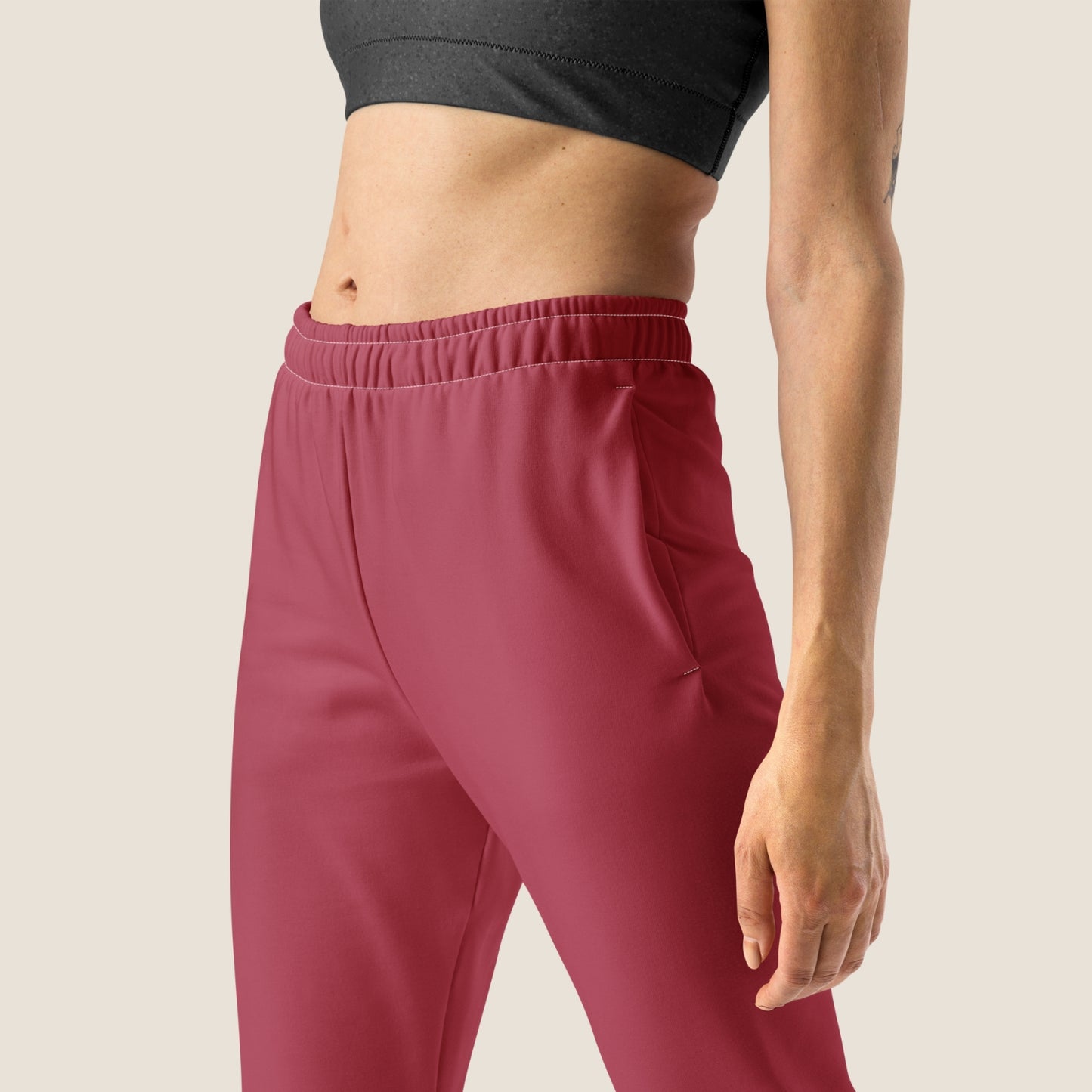 recycled woman jogger in hippie pink