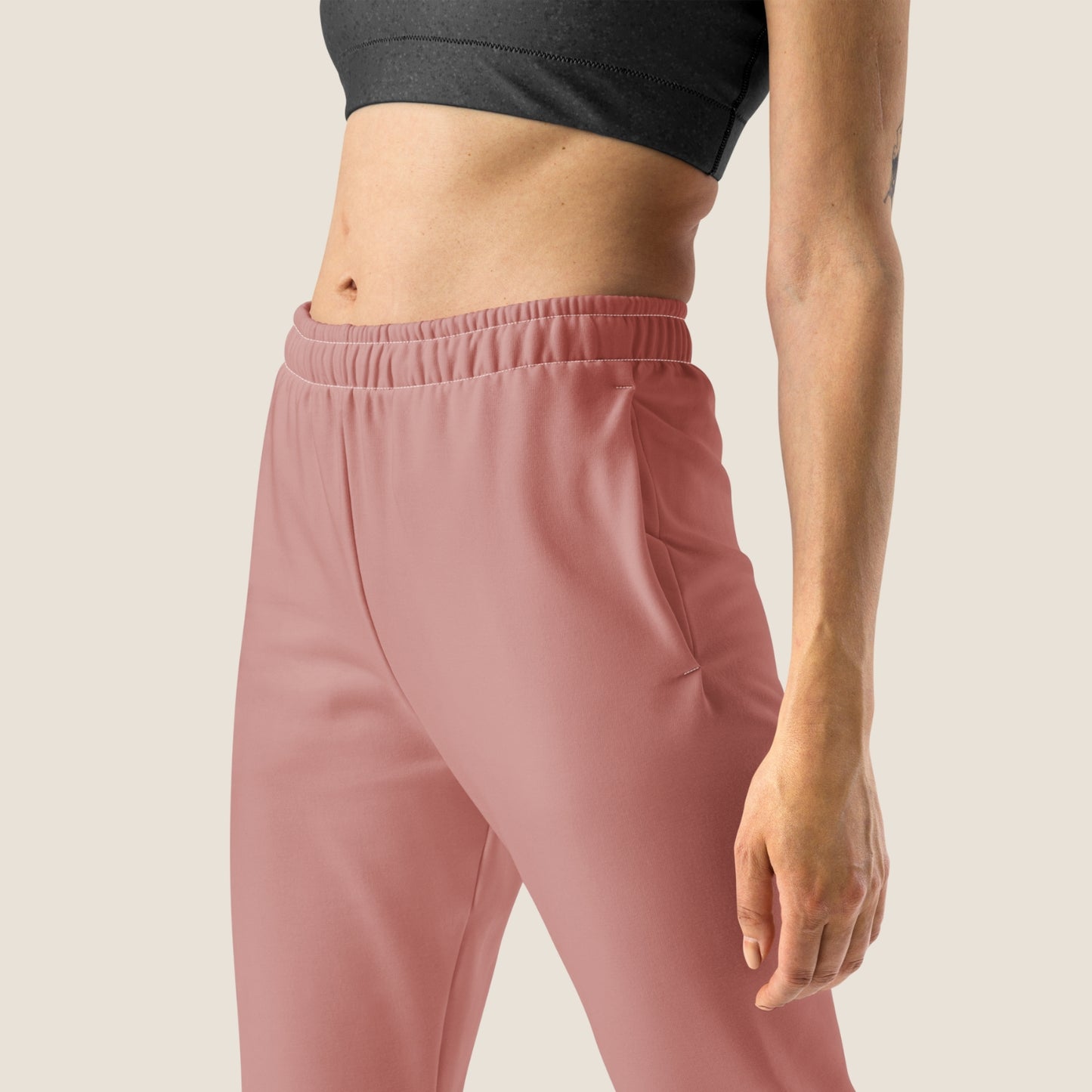 recycled woman jogger in rose tan