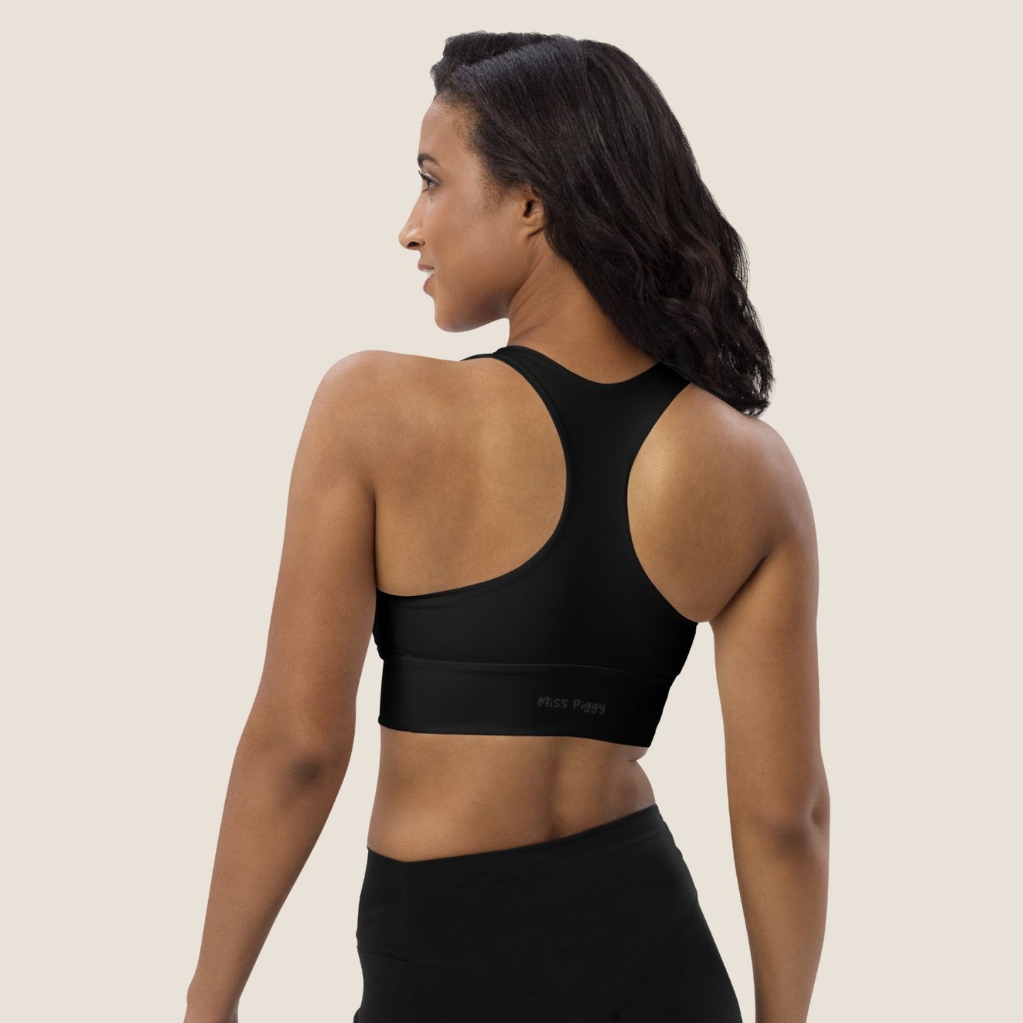CALM MOVE Top in black charcoal, minimal sustainable activewear by Miss Piggy – Soulwear.