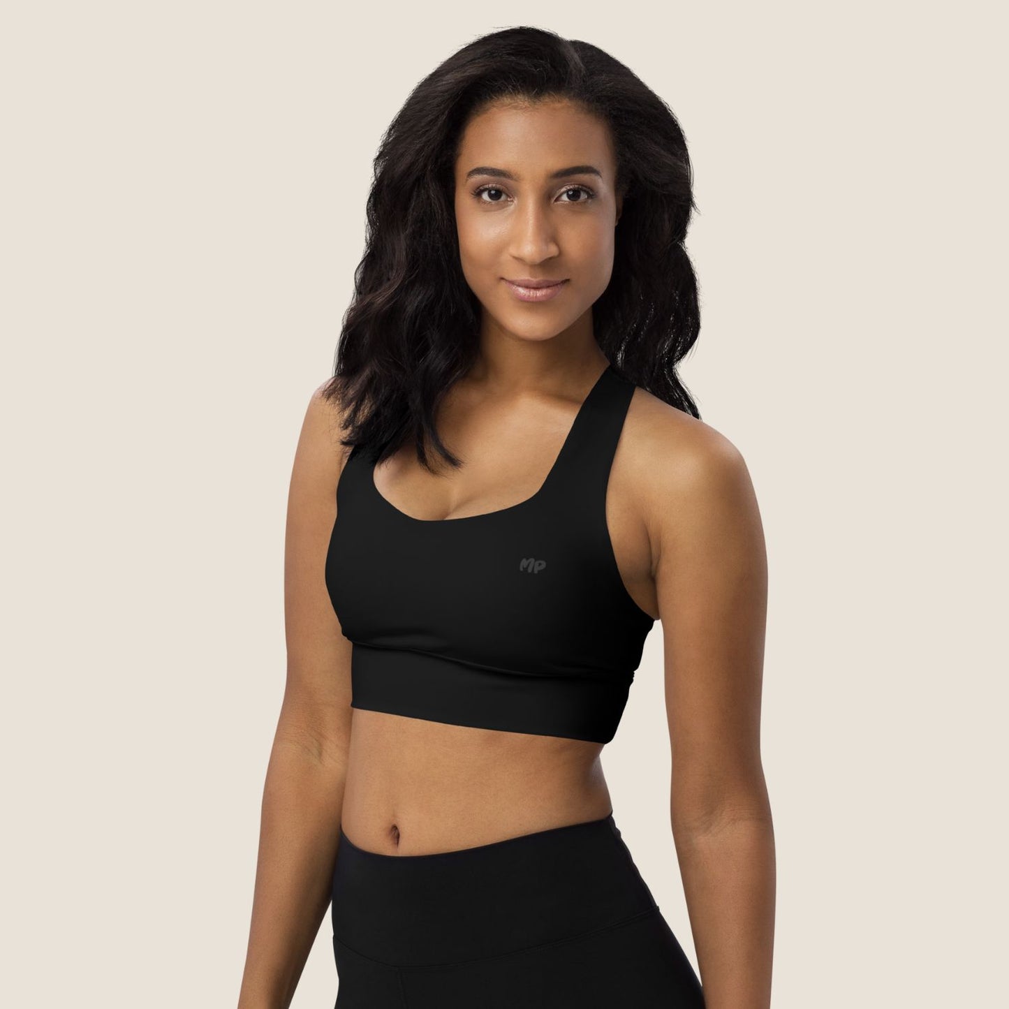CALM MOVE Top in black charcoal, minimal sustainable activewear by Miss Piggy – Soulwear.