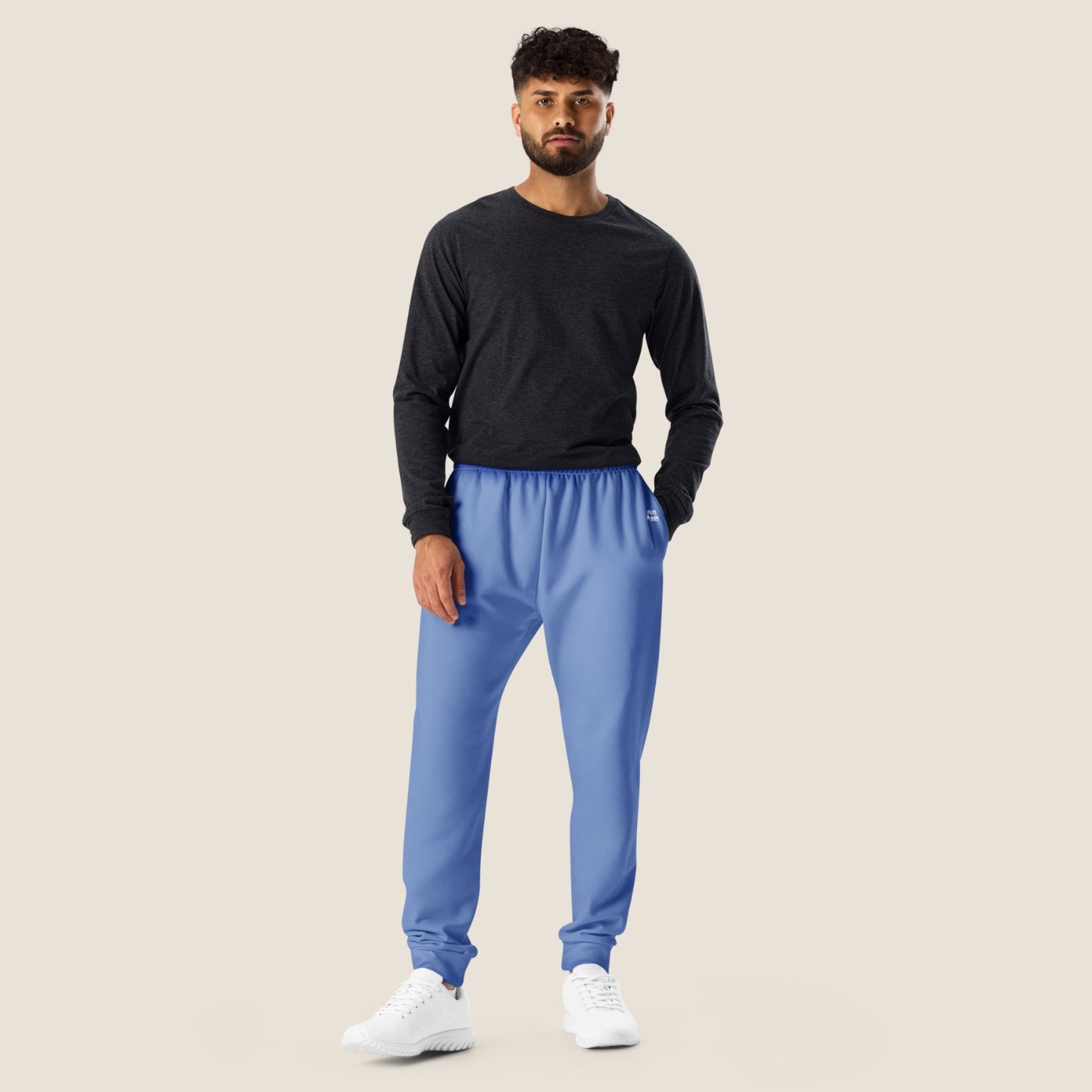 recycled men jogger in cornflower blue