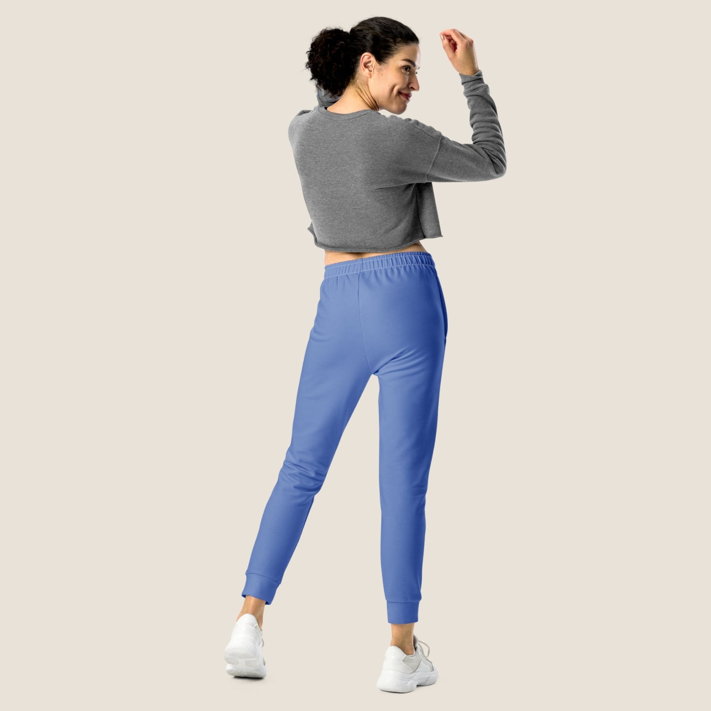 recycled woman jogger in cornflower blue