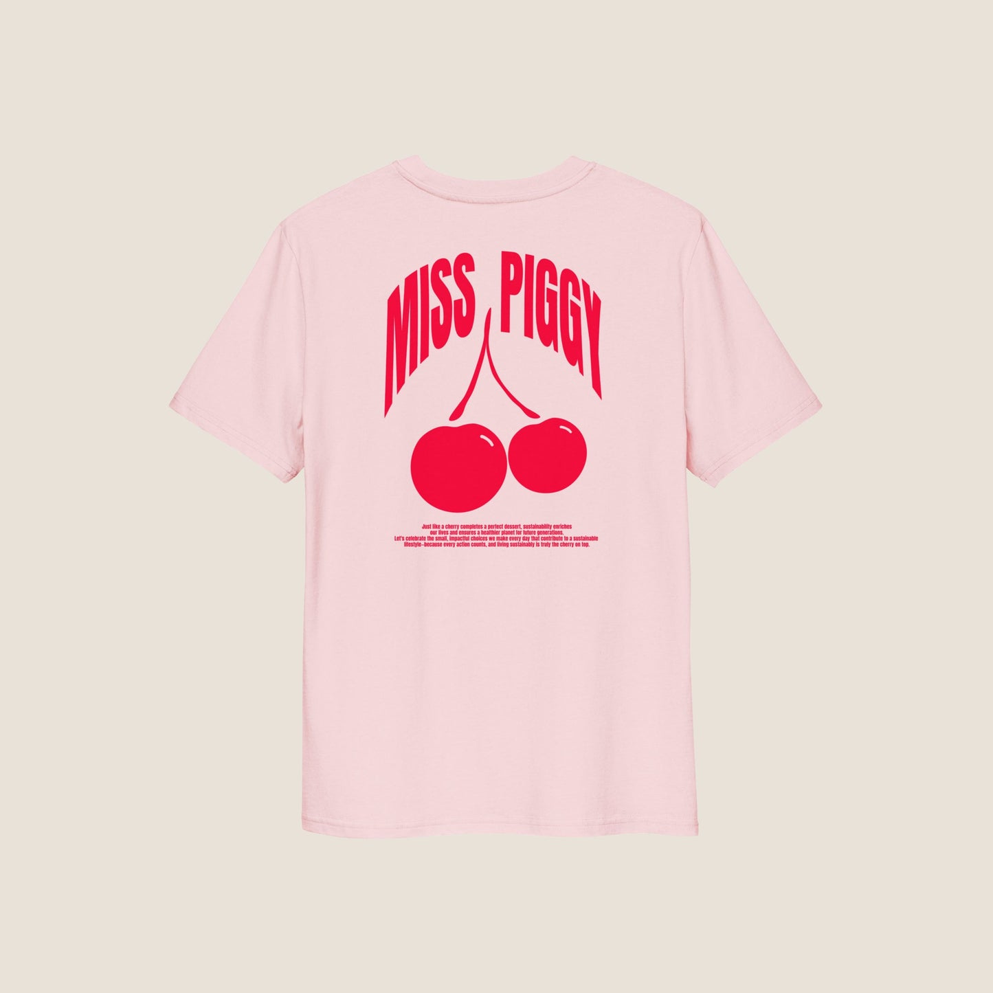 CHERRY organic t-shirt pink red