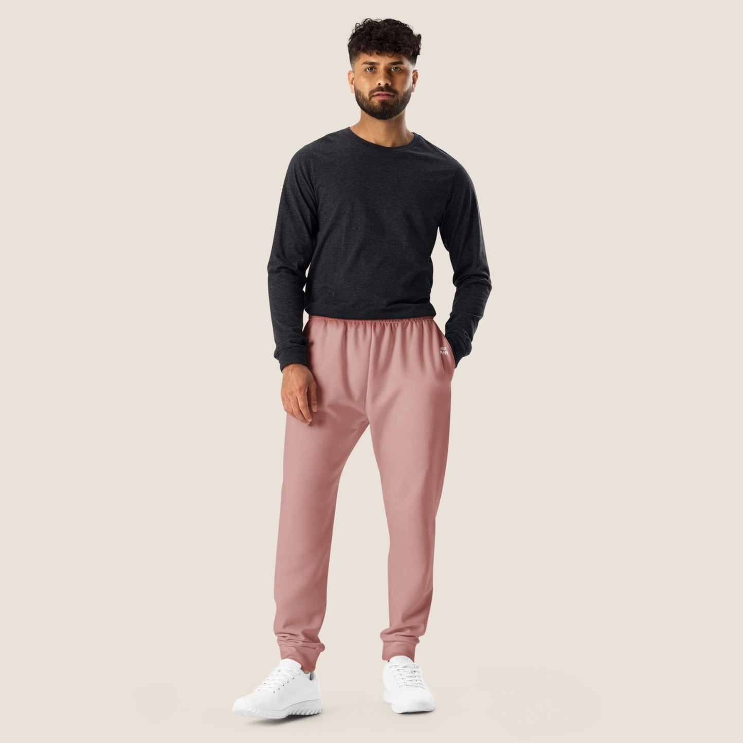 recycled men jogger in rose tan