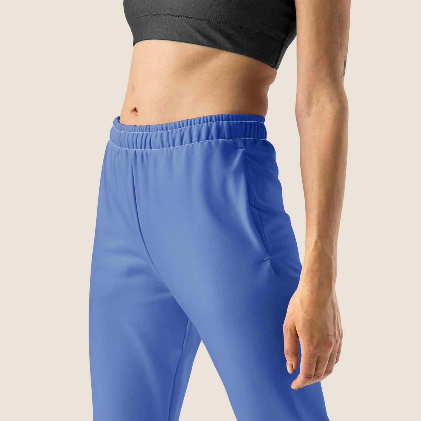 recycled woman jogger in cornflower blue