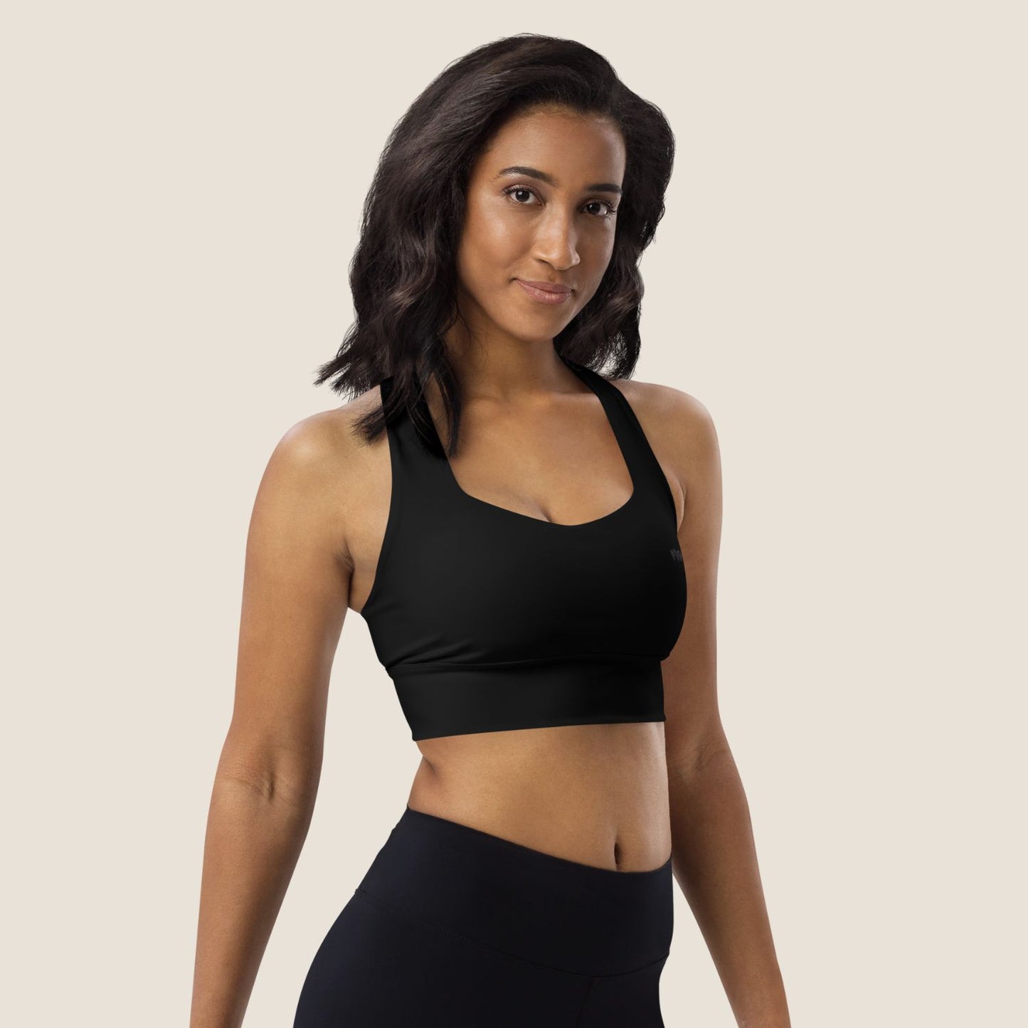 CALM MOVE Top in black charcoal, minimal sustainable activewear by Miss Piggy – Soulwear.