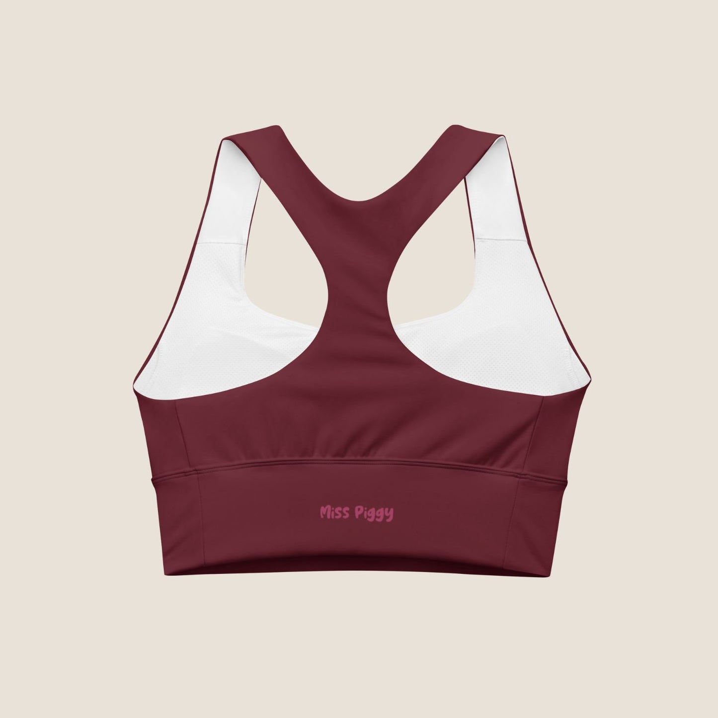 EMBER MOVE Top in burgundy with lipstick pink print, made from recycled fabric by Miss Piggy – Soulwear.