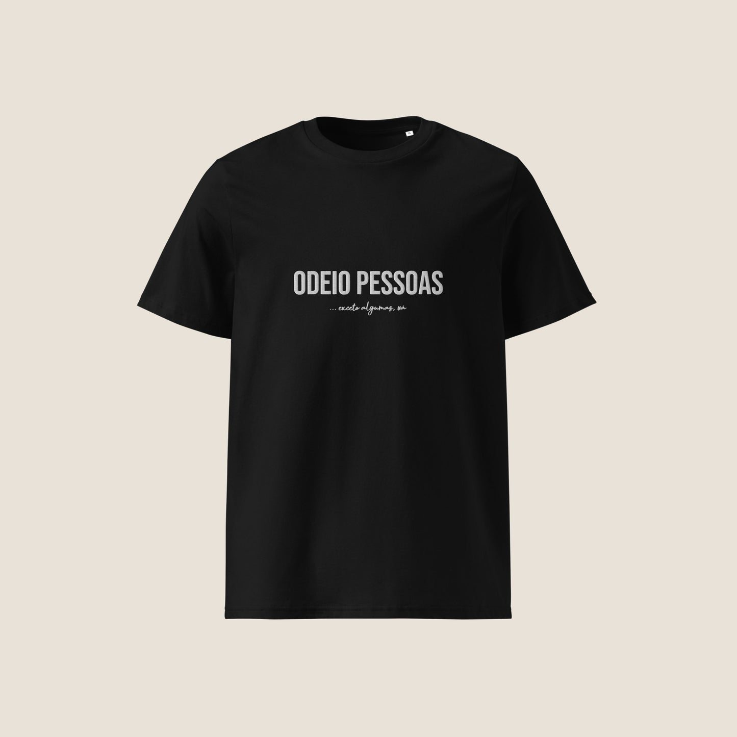 ODEIO PESSOAS (algumas) organic t-shirt in black