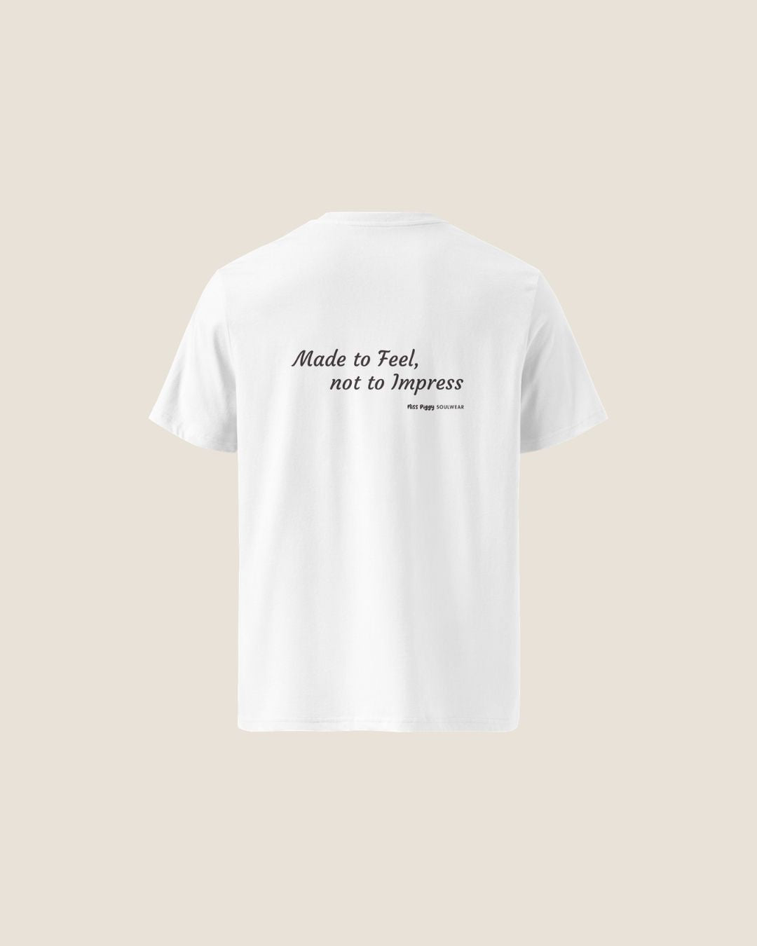 HEART Organic T-shirt white from CALM collection by Miss Piggy Soulwear