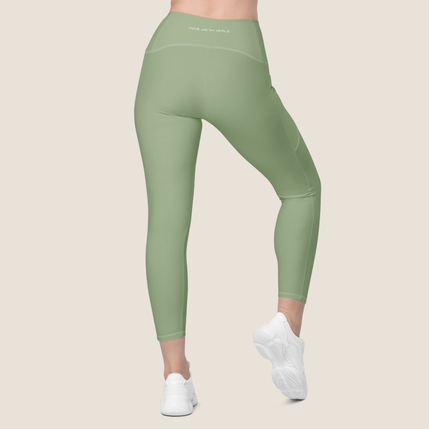 High-waisted GRACE leggings made from recycled materials, offering gentle compression and effortless motion. Soulwear for movement without pressure.