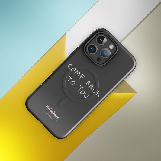 COME BACK charcoal magsafe phone case for iPhone.