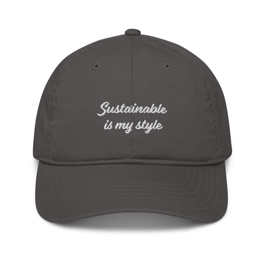 ORGANIC EMBROIDERED CAP charcoal grey