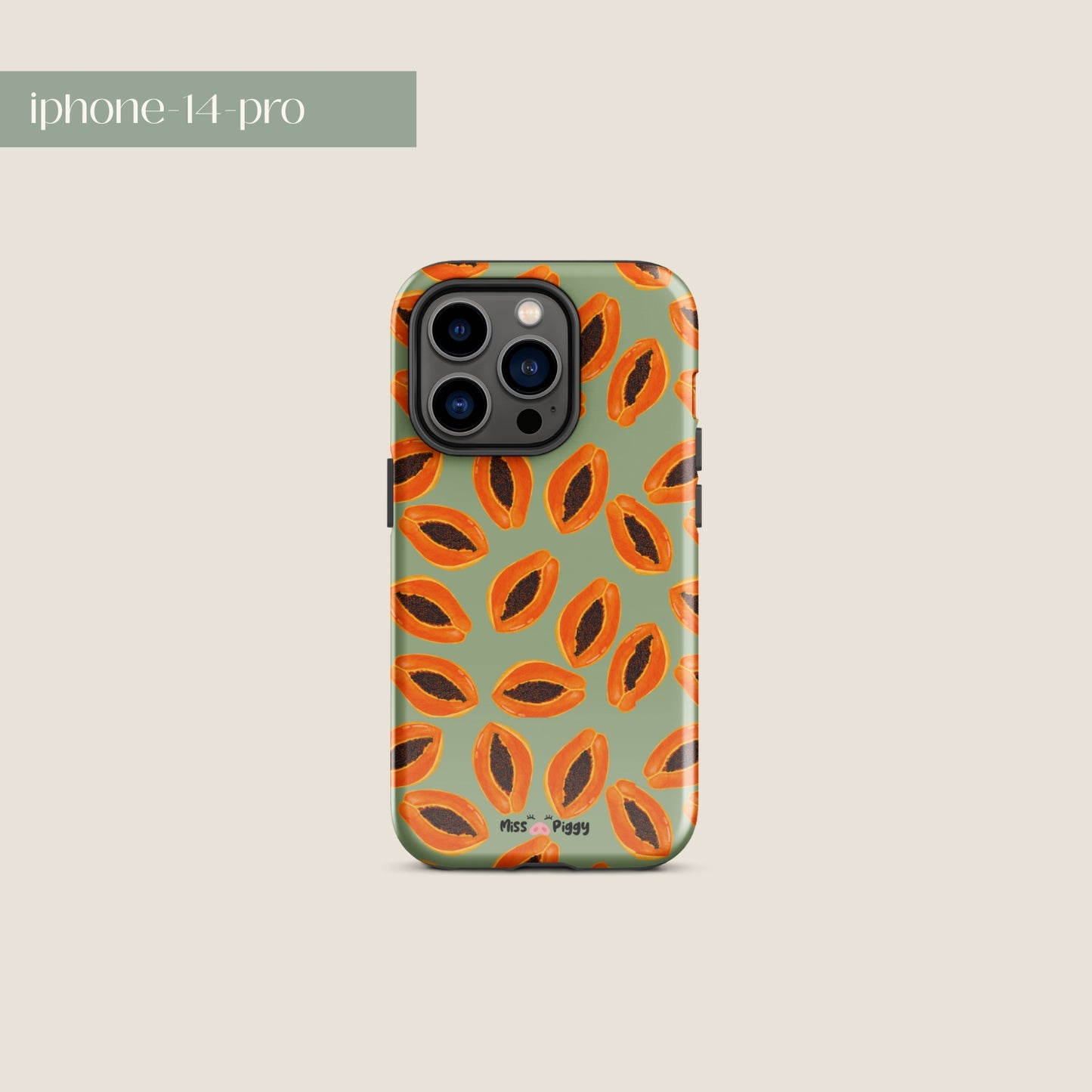 PAPAYA phone case for iPhone with glossy finish and juicy design.