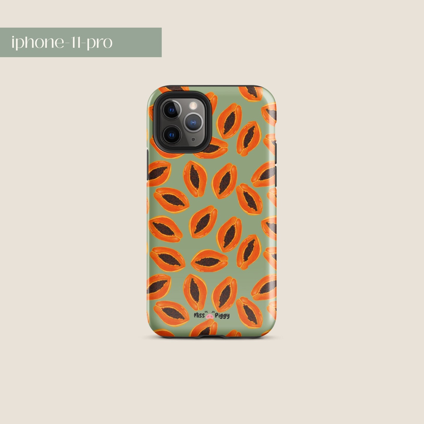 PAPAYA phone case for iPhone with glossy finish and juicy design.