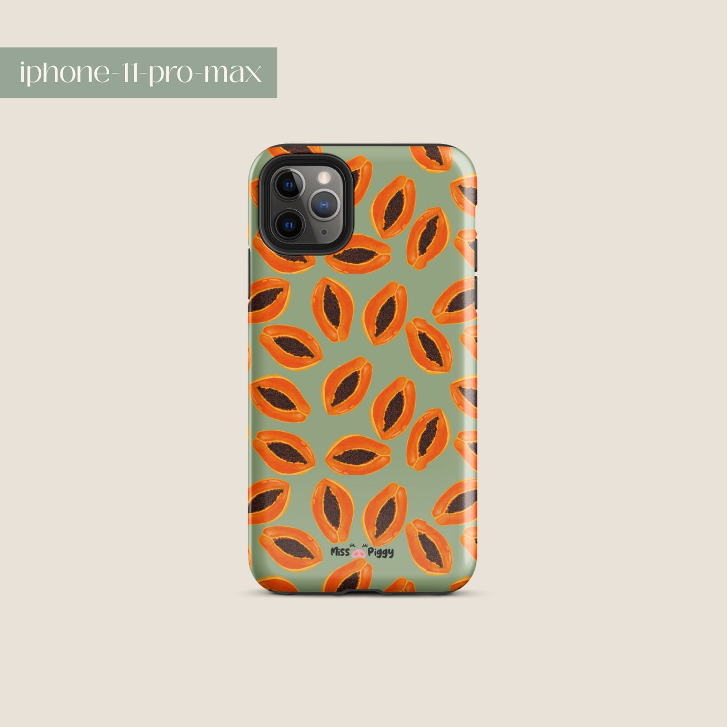 PAPAYA phone case for iPhone with glossy finish and juicy design.