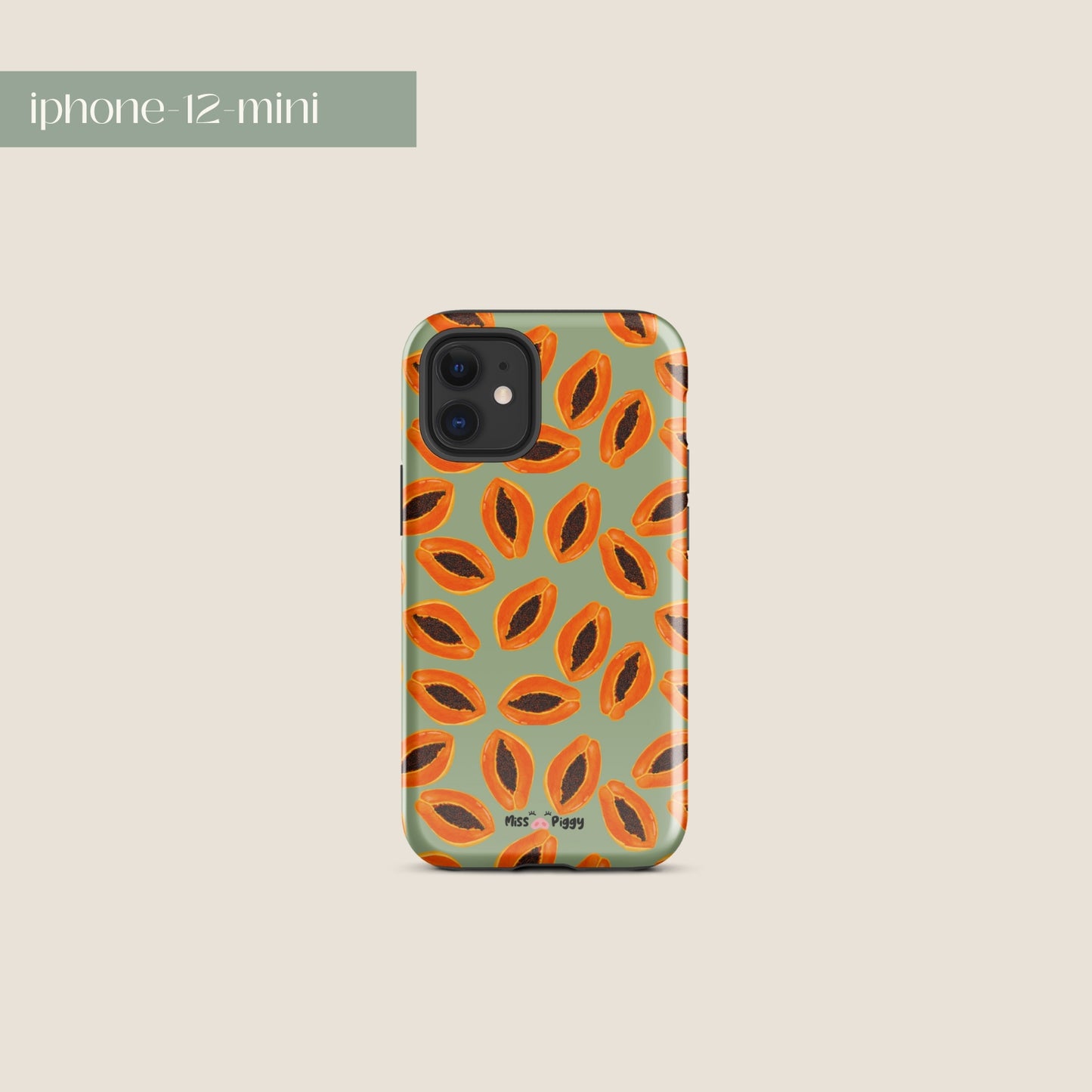 PAPAYA phone case for iPhone with glossy finish and juicy design.