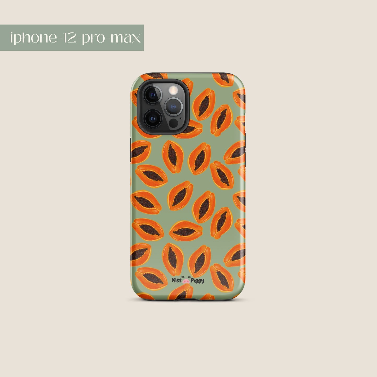 PAPAYA phone case for iPhone with glossy finish and juicy design.