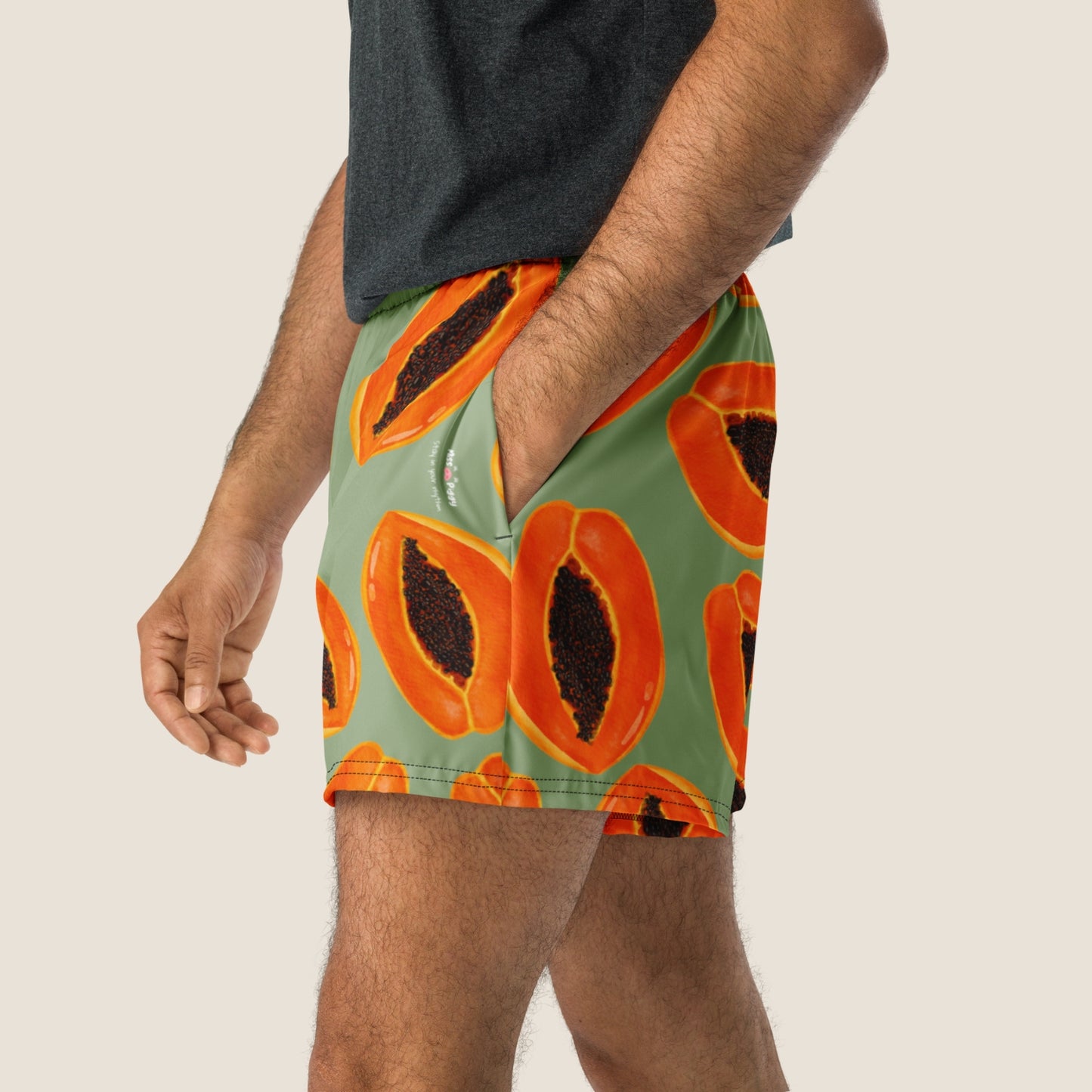 Papaya recycled summer shorts from Miss Piggy Soulwear.
