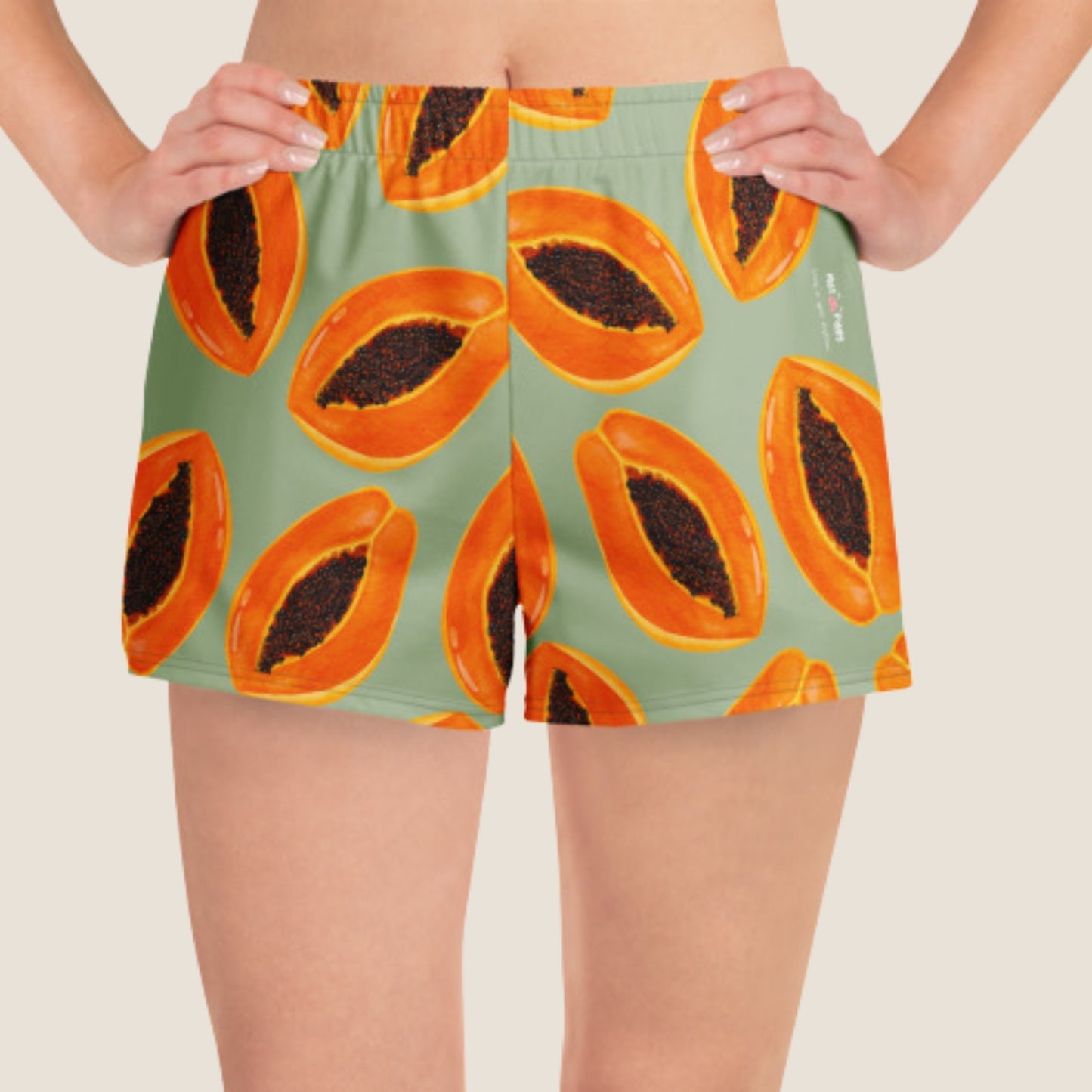 Papaya recycled summer shorts from Miss Piggy Soulwear.