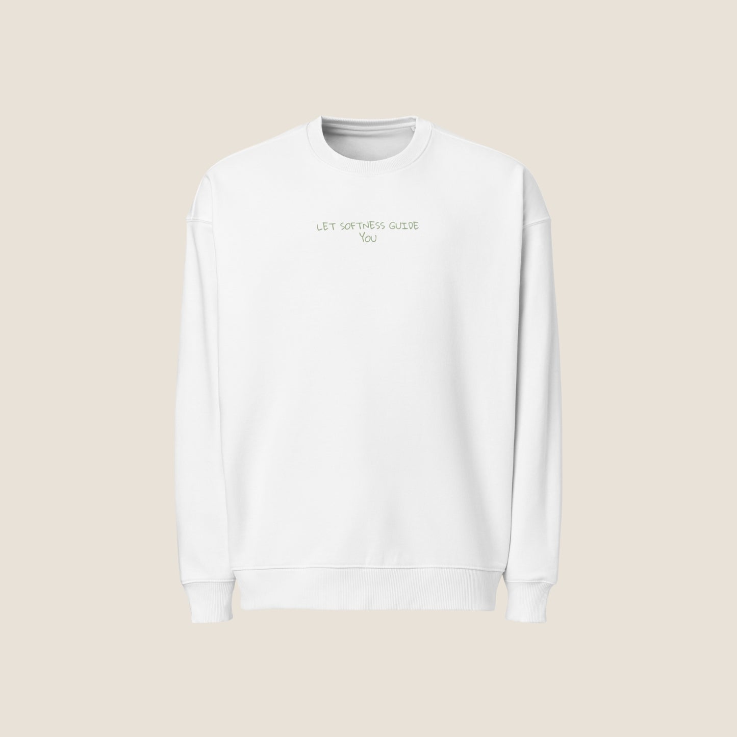 Organic oversized white sweater from Miss Piggy Soulwear collection.