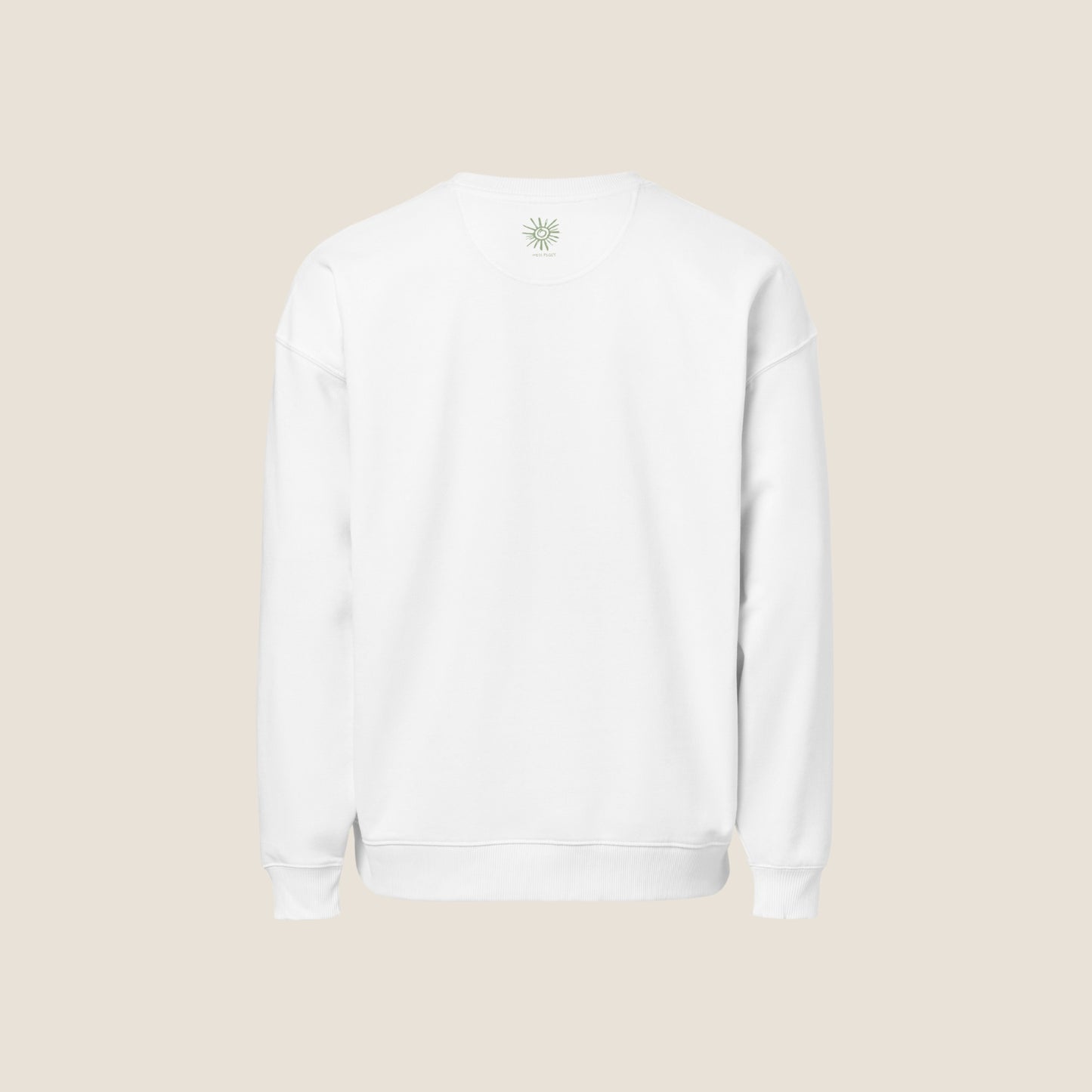 Organic oversized white sweater from Miss Piggy Soulwear collection.