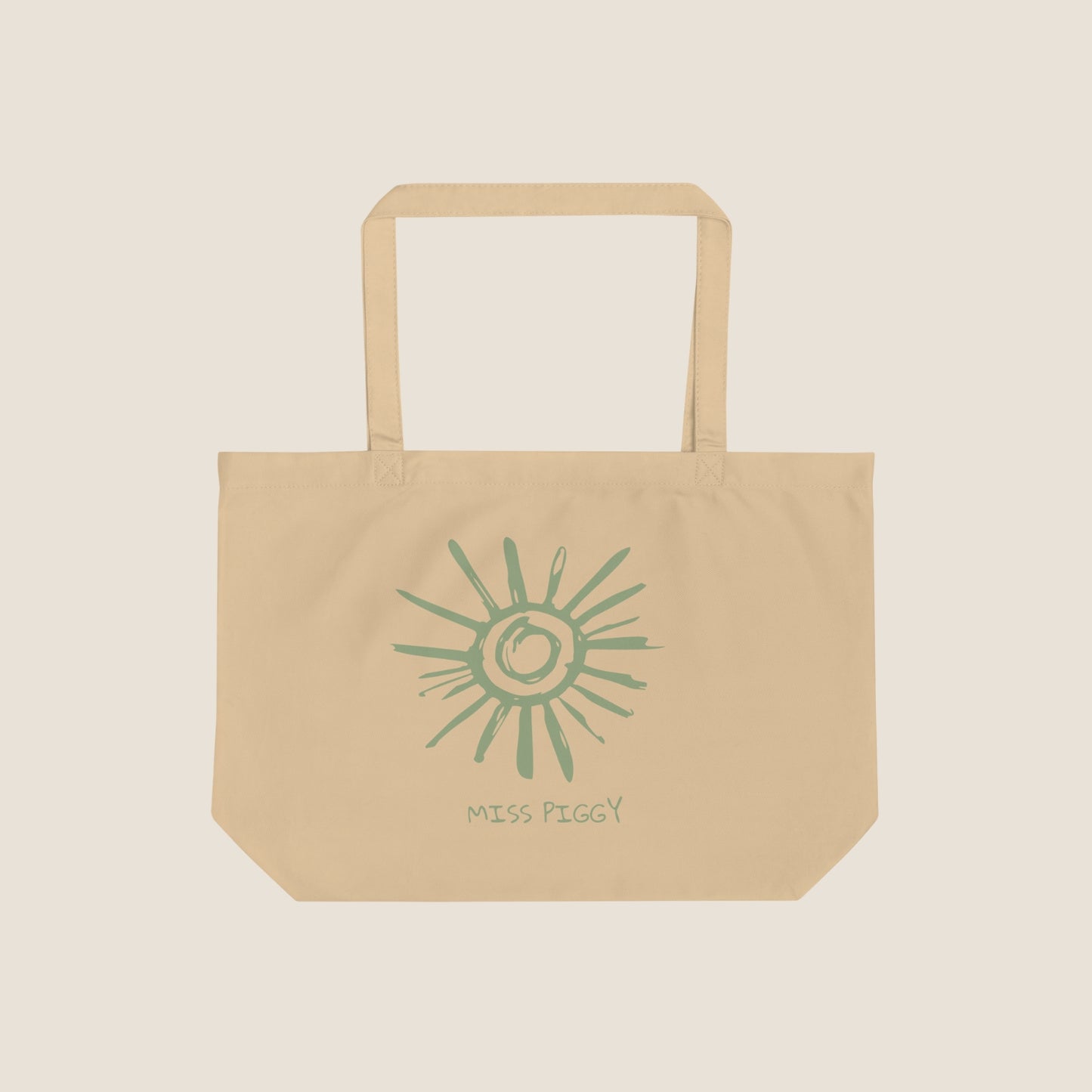 SUN large organic tote bag by Miss Piggy – eco-conscious summer carryall