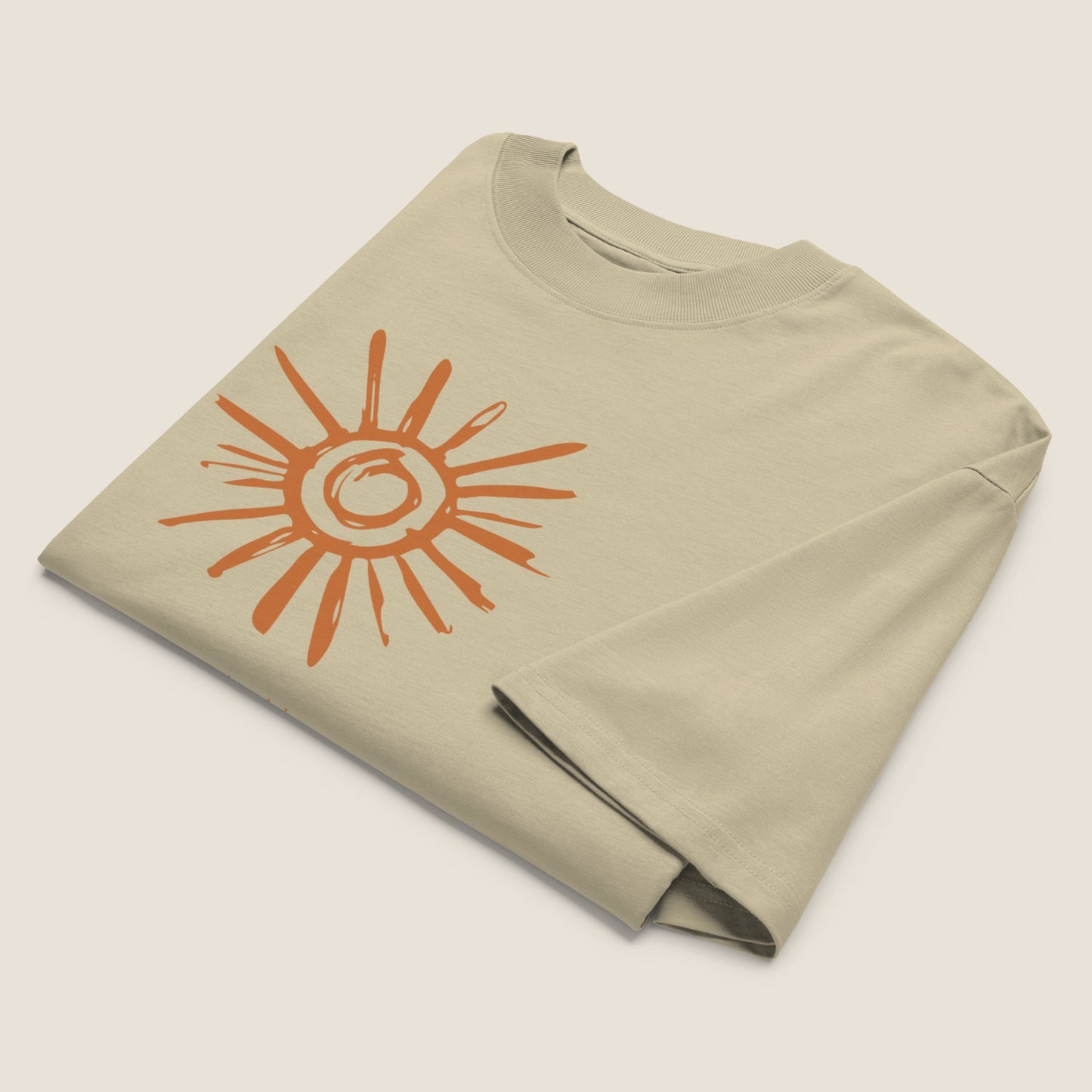 SUN oversized organic t-shirt by Miss Piggy – Soulwear tee in stone color