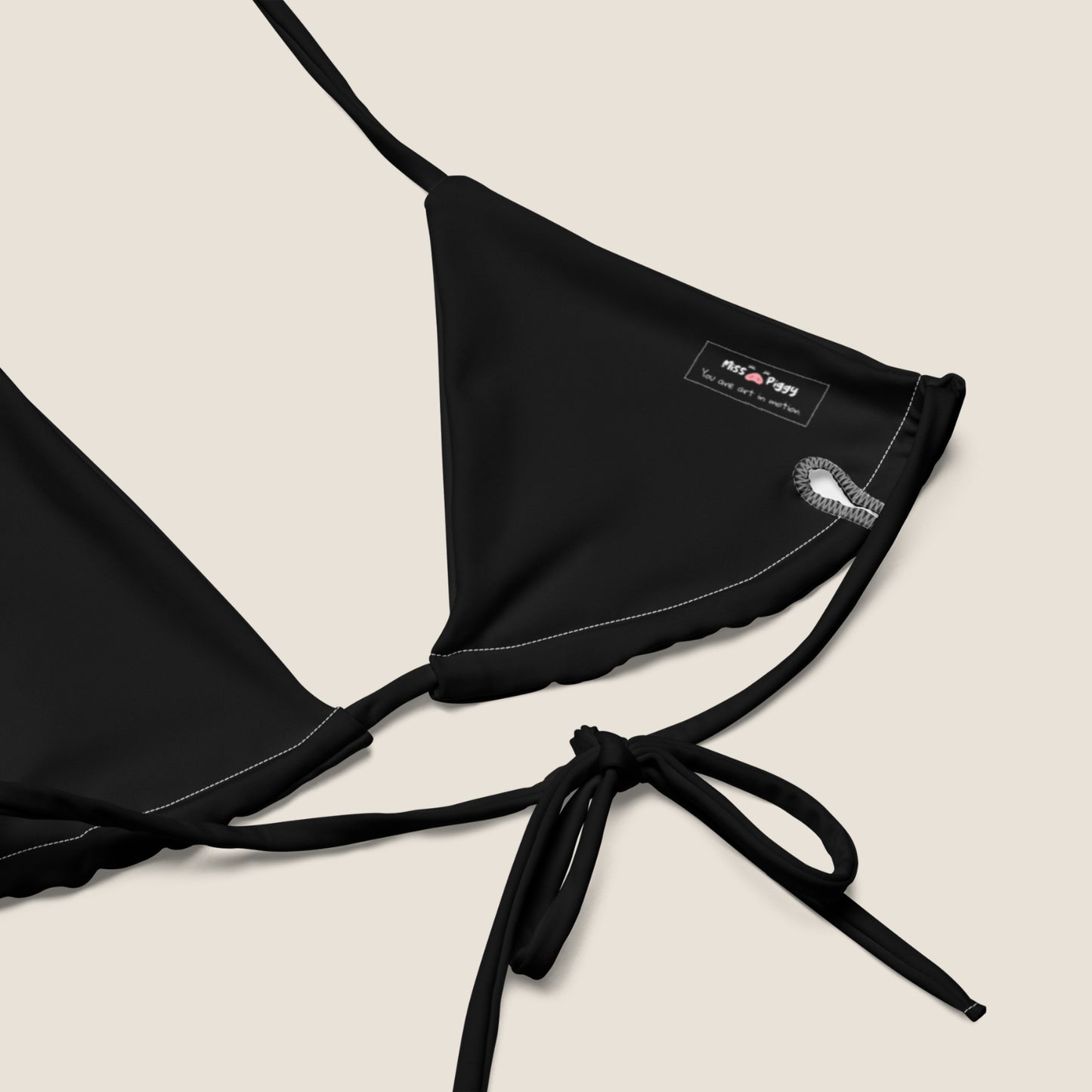 UNSEEN bikini top by Miss Piggy – eco-friendly and minimal swimwear for women