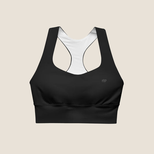 CALM MOVE Top in black charcoal, minimal sustainable activewear by Miss Piggy – Soulwear.