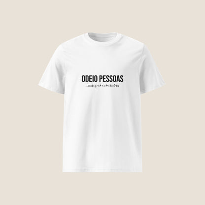 WHITE ODEIO PESSOAS (CHOCOLATES) Organic T-shirt