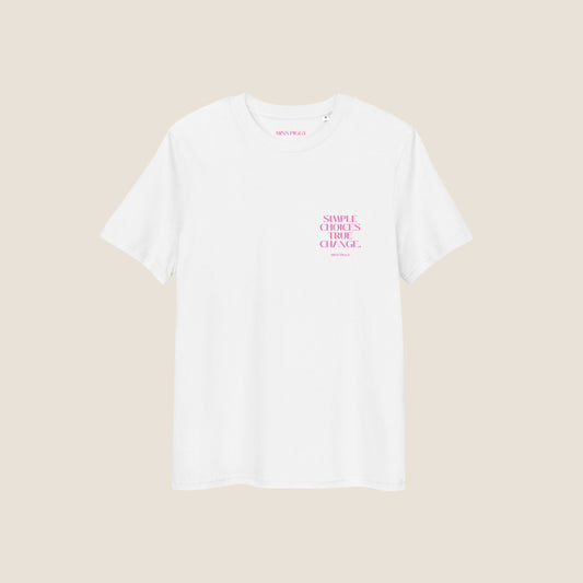 CHOICES organic t-shirt white pink