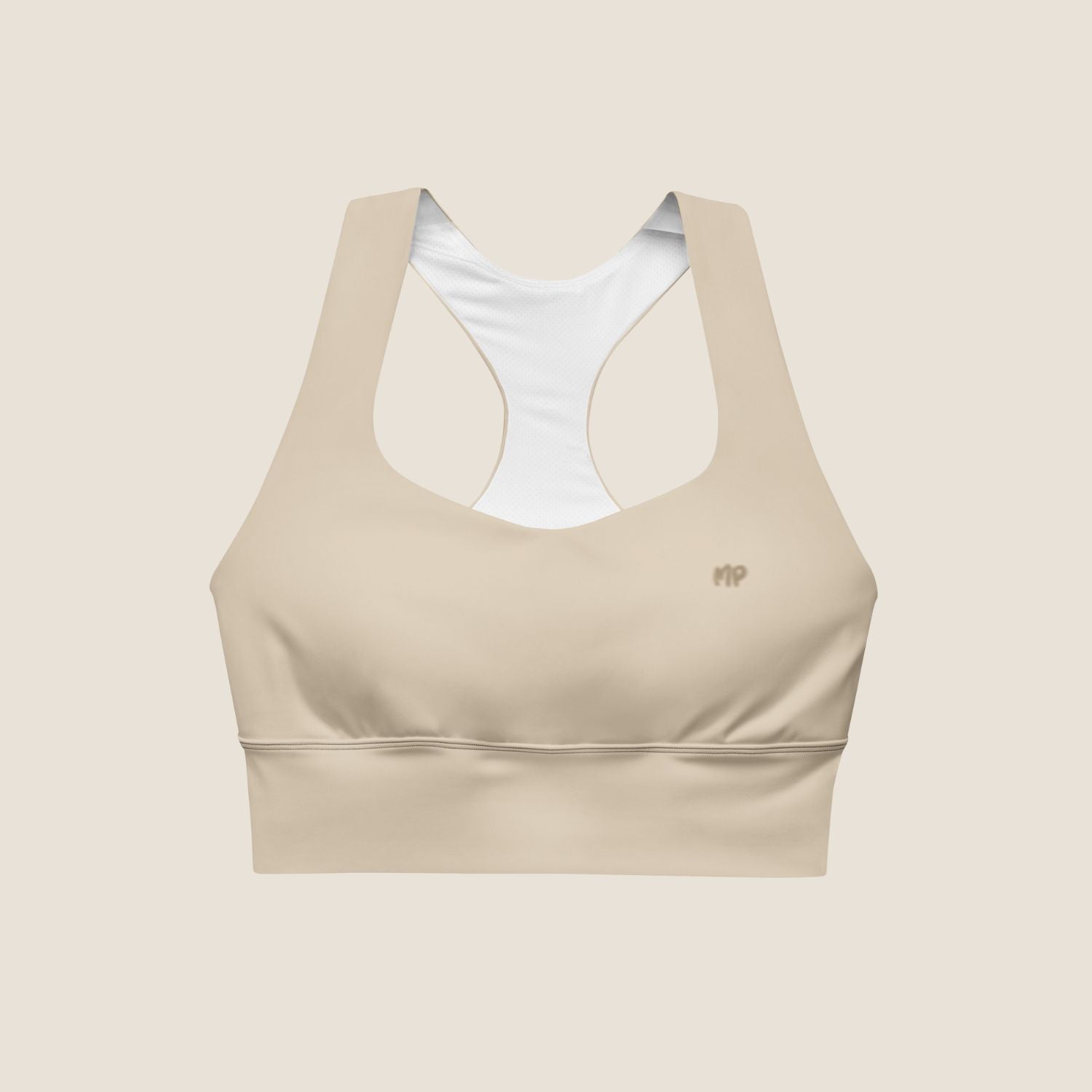 CALM MOVE Top in desert beige, minimal sustainable activewear by Miss Piggy – Soulwear.