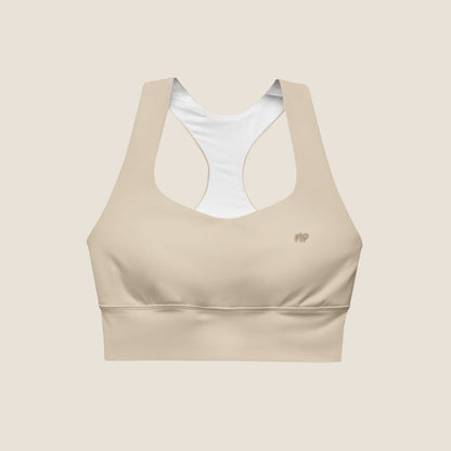 CALM MOVE Top in desert beige, minimal sustainable activewear by Miss Piggy – Soulwear.