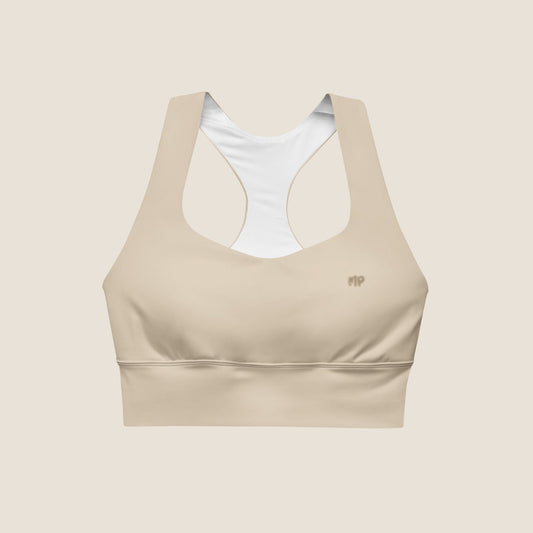 CALM MOVE Top in desert beige, minimal sustainable activewear by Miss Piggy – Soulwear.