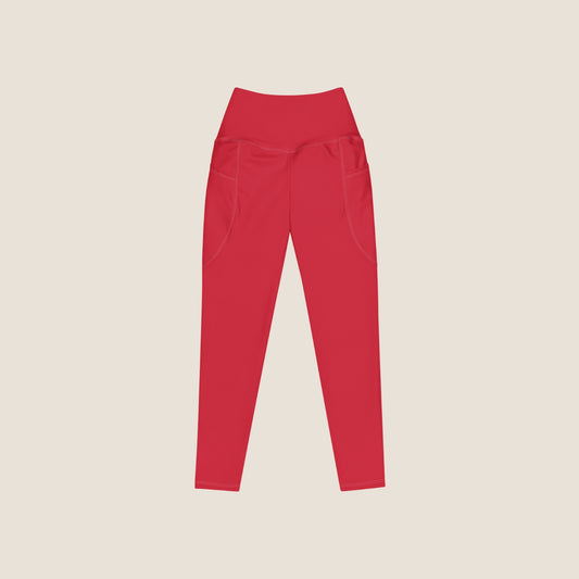 recycled leggings red