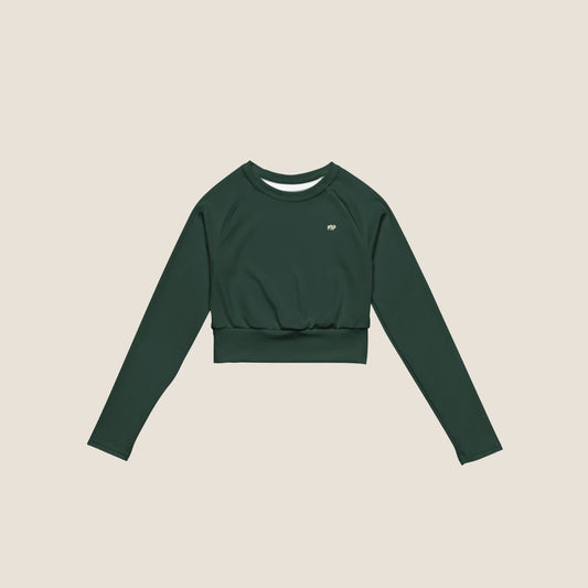 DEEP MOVE Long Sleeve Layer in forest green, sustainable activewear inspired by nature.