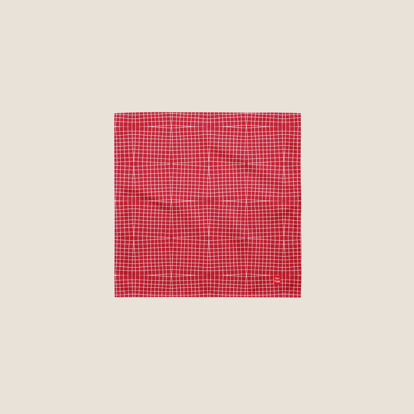 RED SQUARES Recycled Bandana