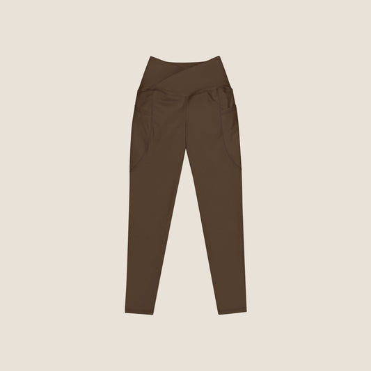 High-rise UNSEEN MOVE Leggings in espresso brown, eco-conscious design for everyday movement.