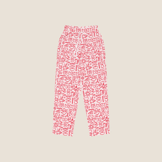 ELEMENTS recycled wide joggers pink red