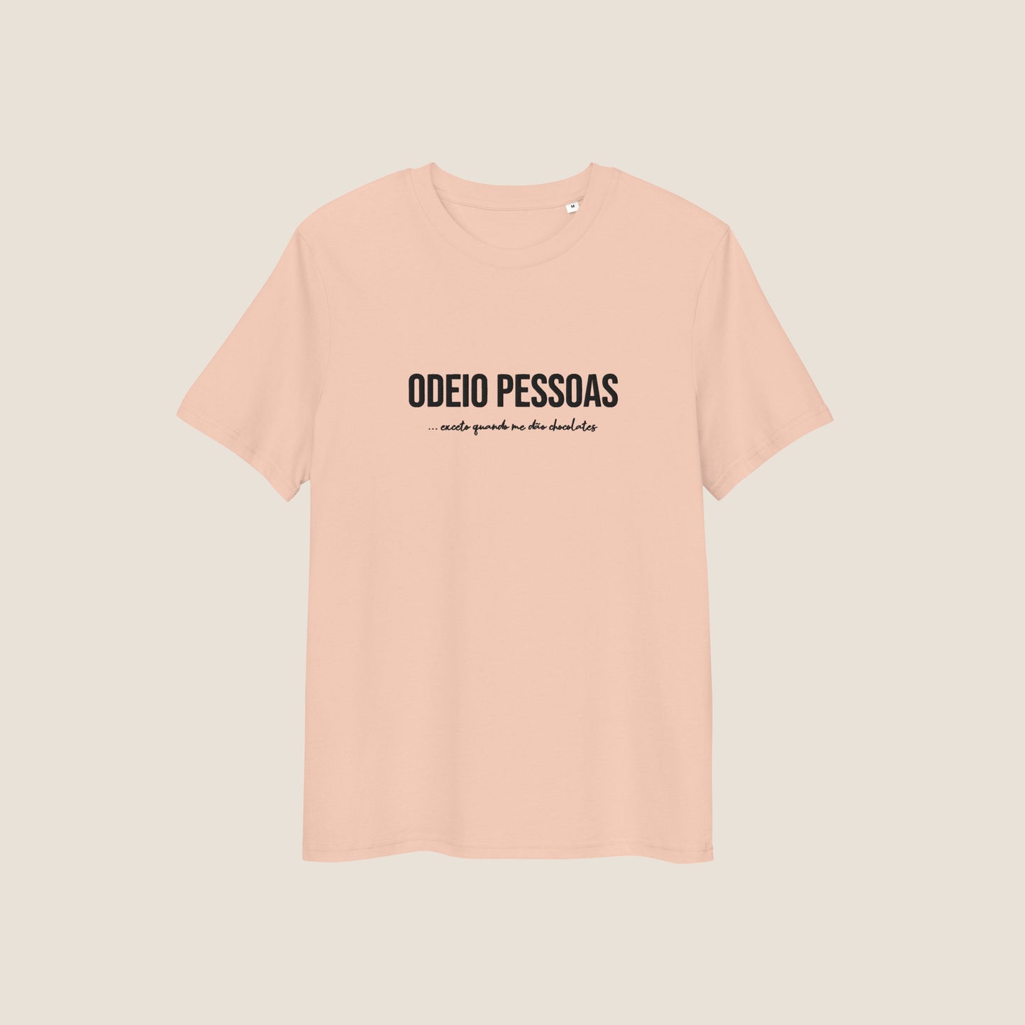 PEACH ODEIO PESSOAS (CHOCOLATES) Organic T-shirt