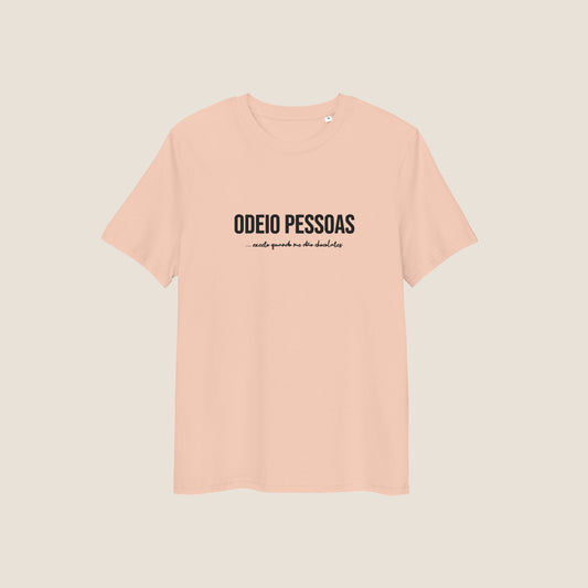 PEACH ODEIO PESSOAS (CHOCOLATES) Organic T-shirt