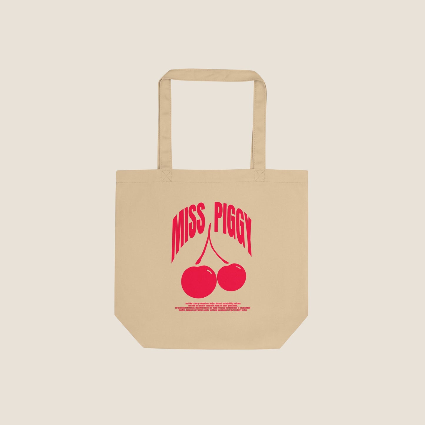 CHERRY organic tote beige red