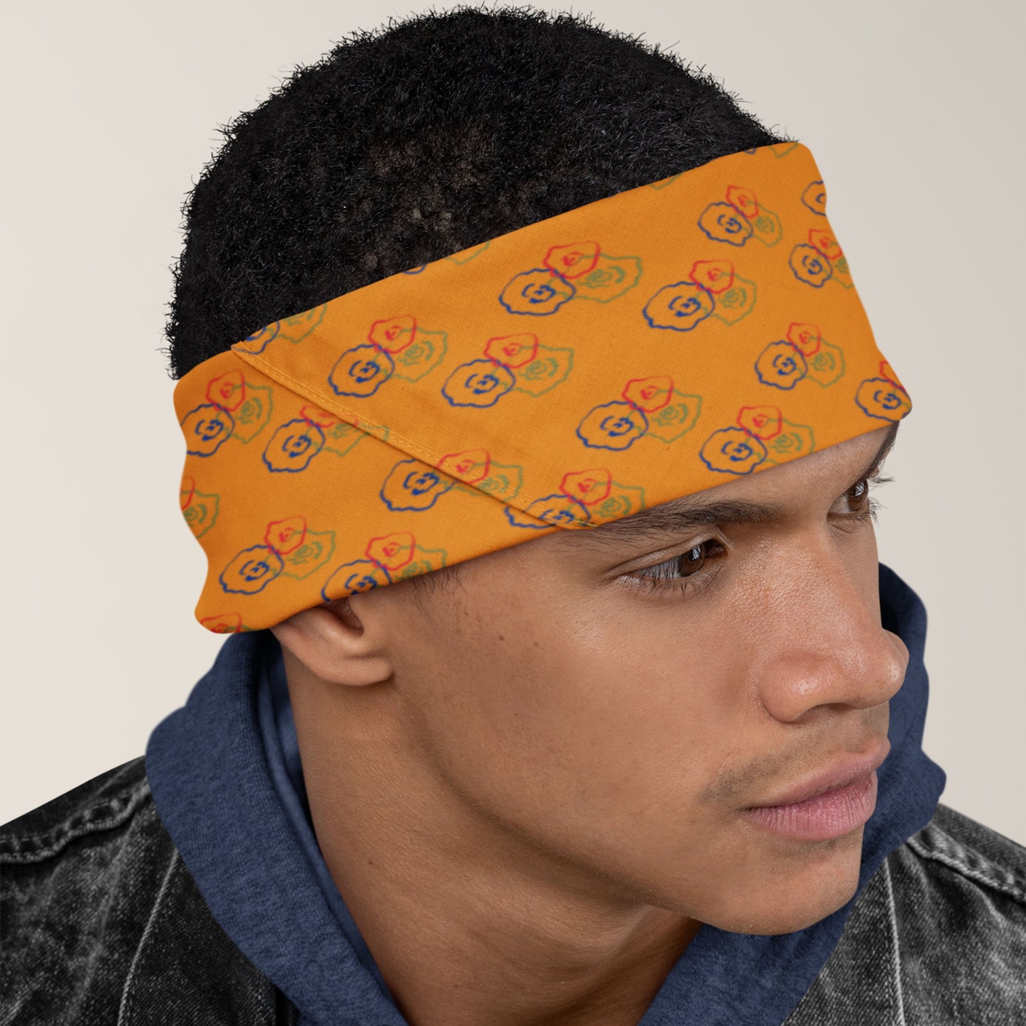 ORANGE FLOWERS Recycled Bandana