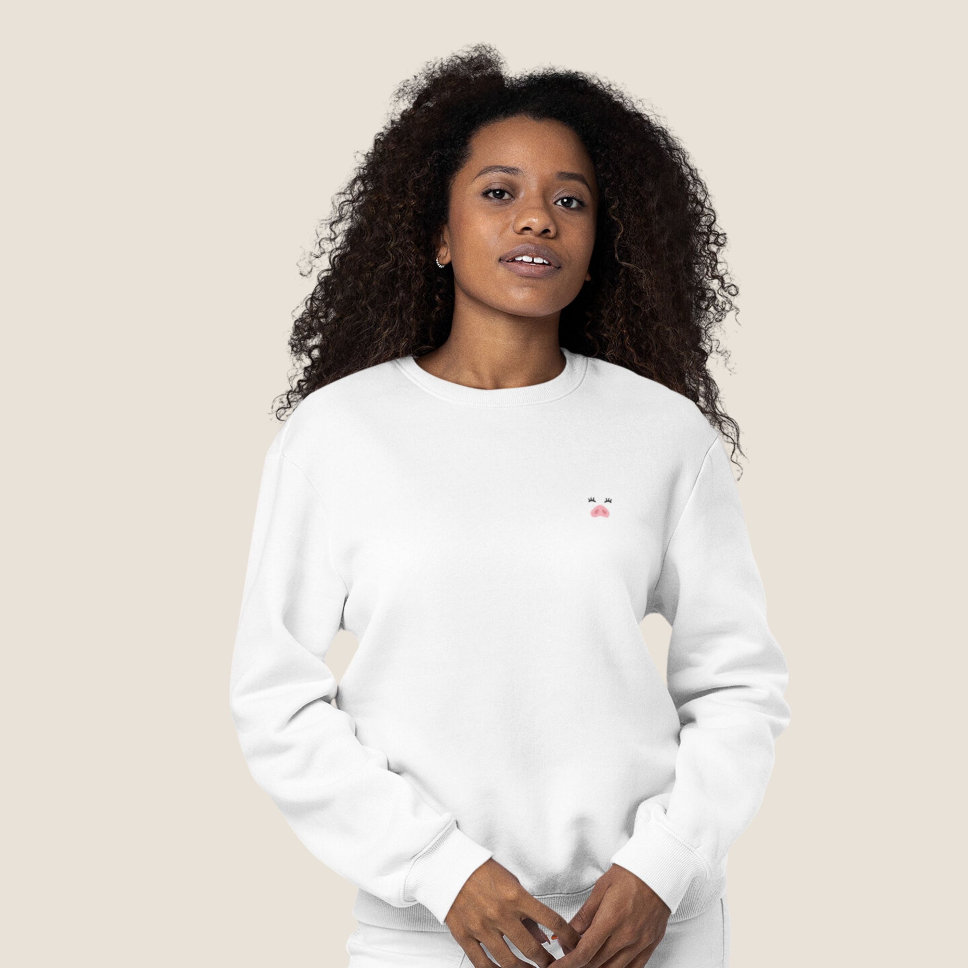 WHITE MISS PIGGY Logo Organic Sweater