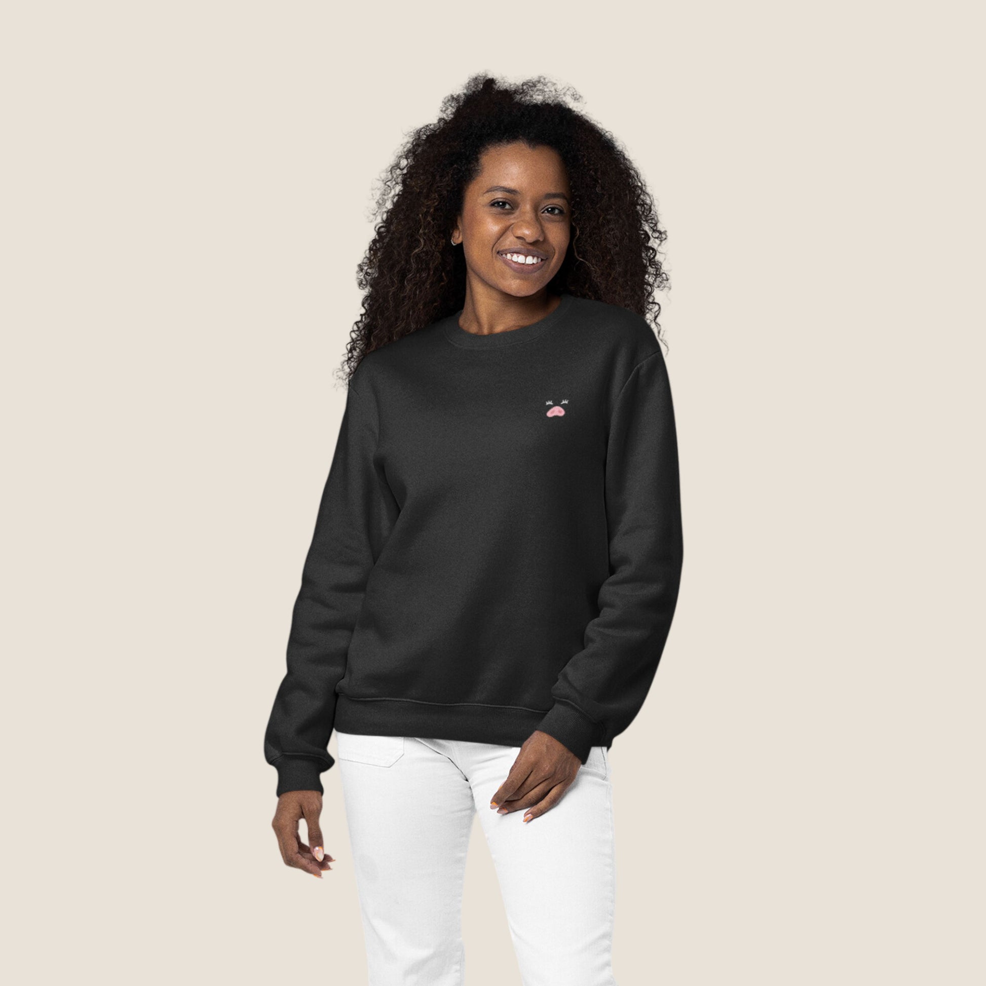 BLACK MISS PIGGY Logo Organic Sweater