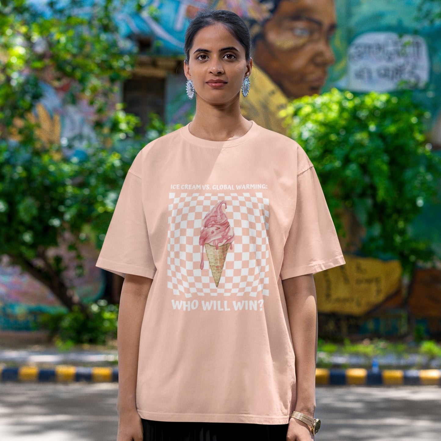 PEACH ICE CREAM Organic T-shirt