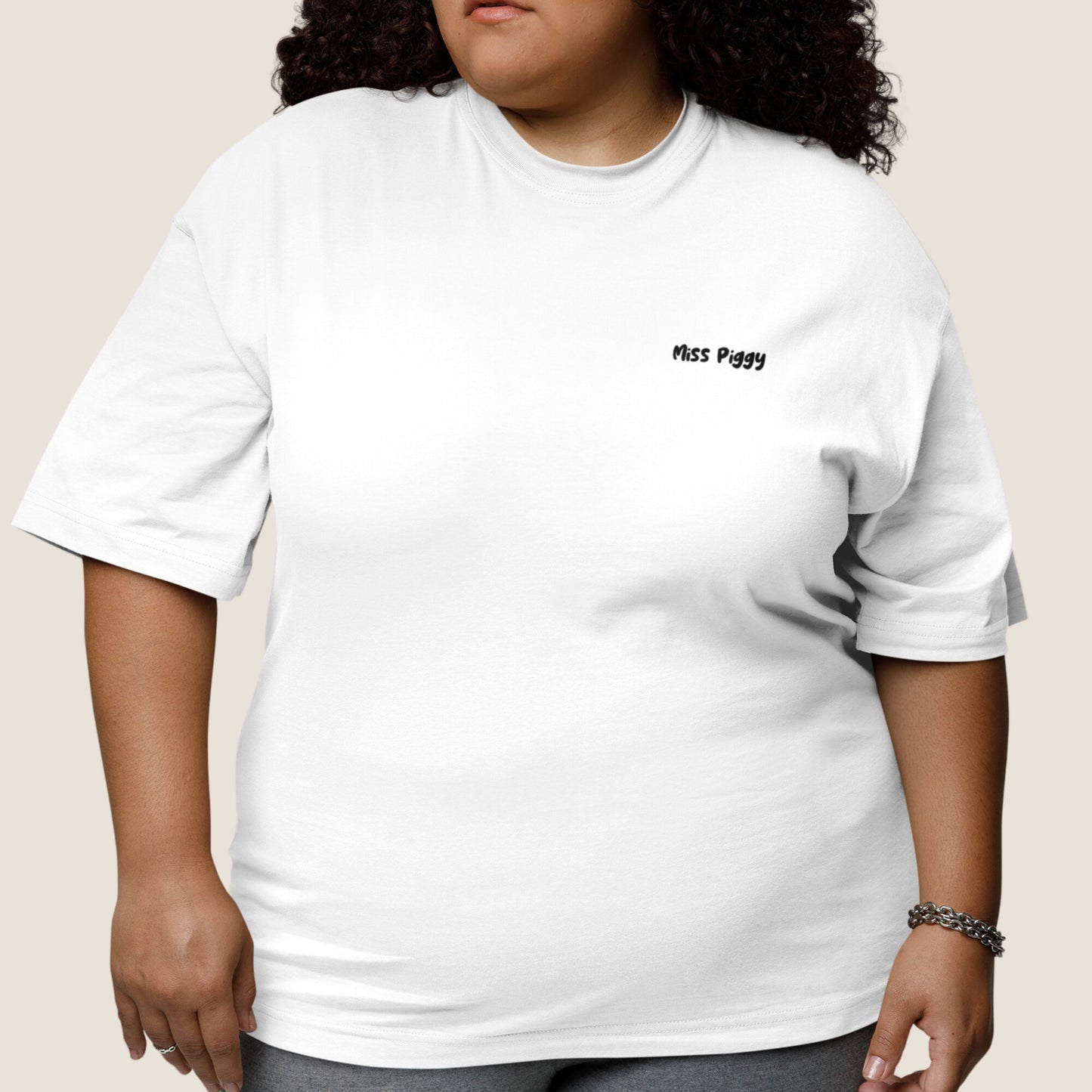 WHITE MISS PIGGY Organic T-shirt